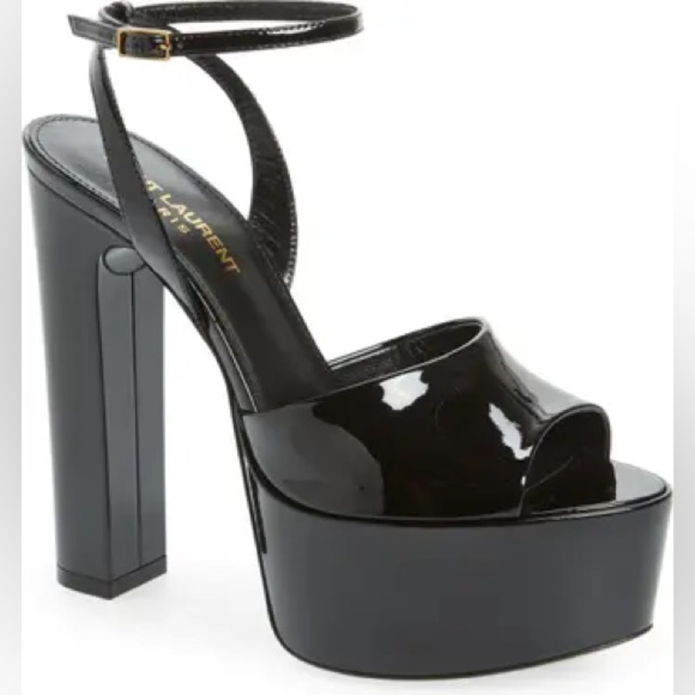 Yves Sait Laurent Black Jodie Platform Heel